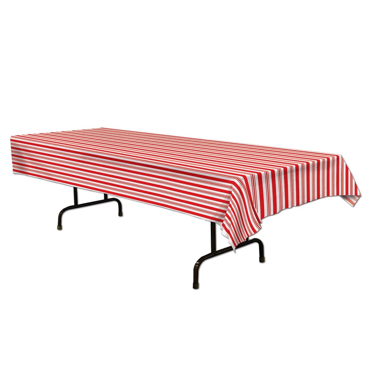 Party Central Club Pack of 12 Red and White Striped Rectangular Table Cover 108"